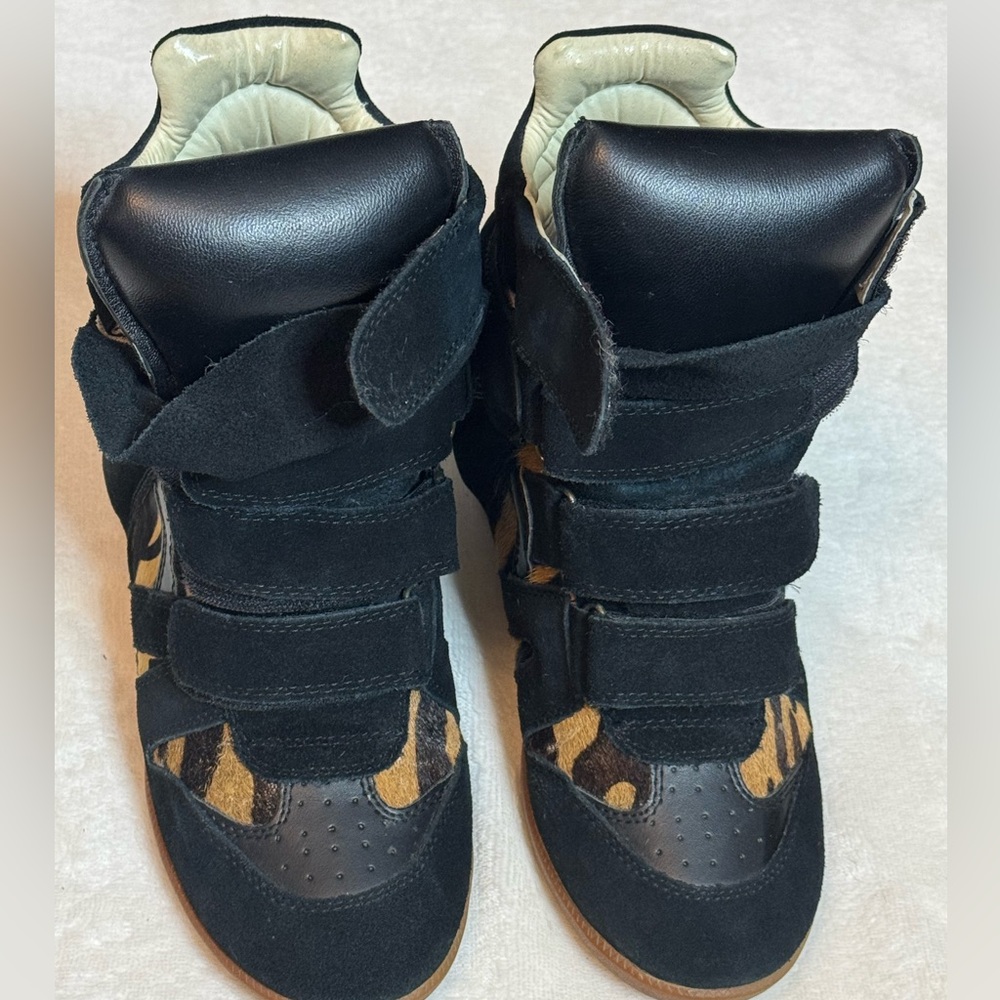 Isabel Marant Black and Brown Wedge Sneakers - Picture 3 of 7